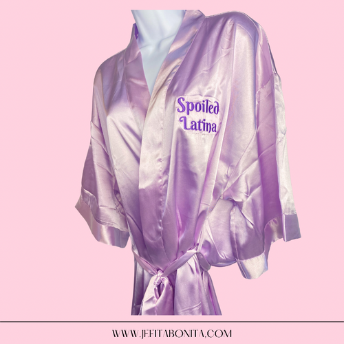 Spoiled Latina Purple Satin Robe